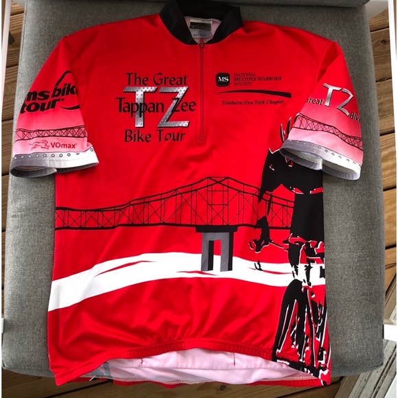 GREAT TAPPAN ZEE BRIDGE / MS TOUR 1/4 Zip Cycling Spinning Jersey - Picture 1 of 9
